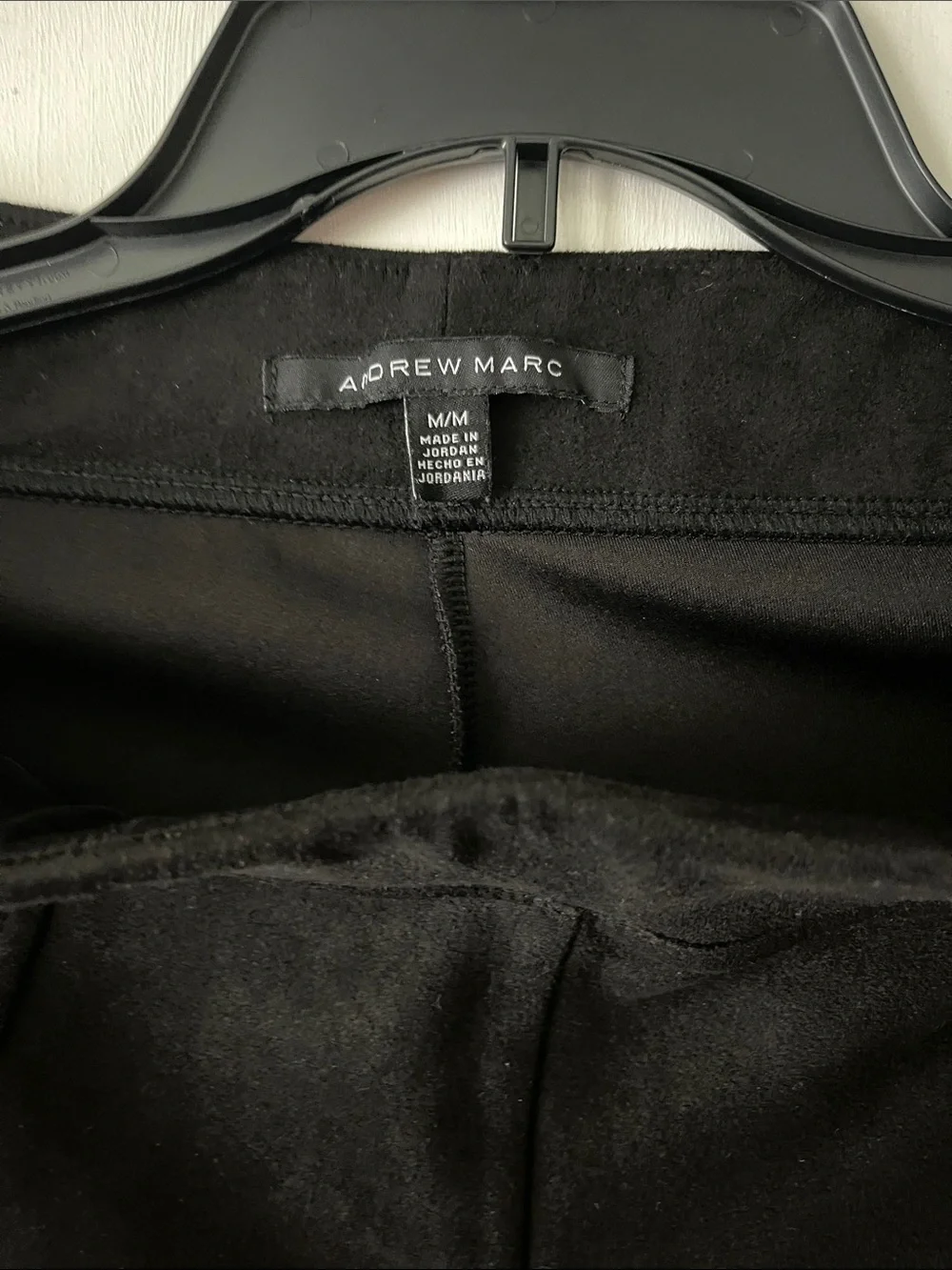 Andrew Marc Black Suede Like pants with Center Seam